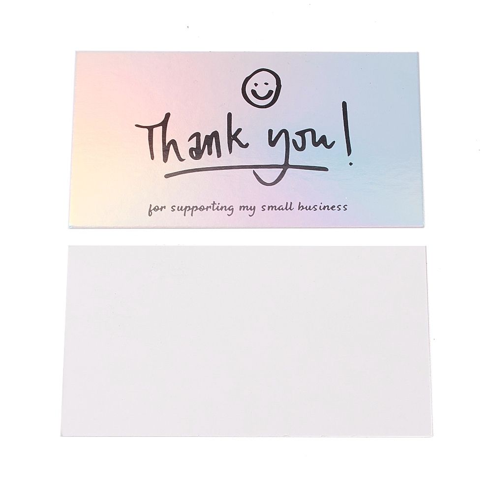 50pcs Holographic Thank You Card