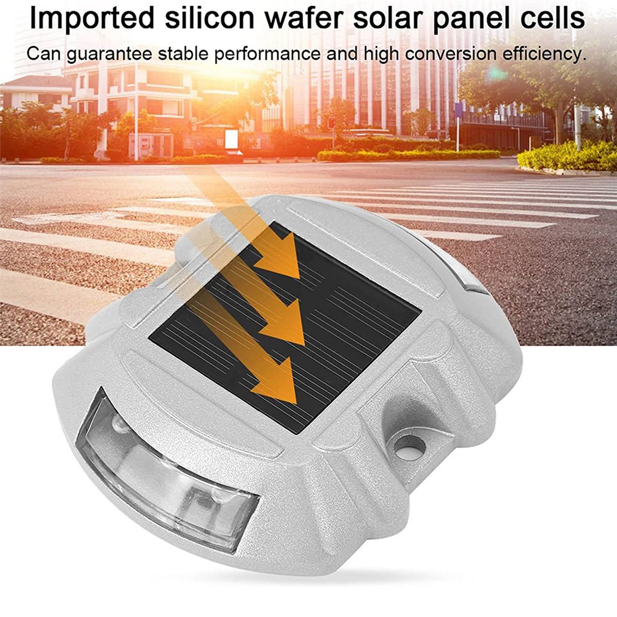 Reusable Solar Road, 2Pcs 6 LED Stud Lights Gro
