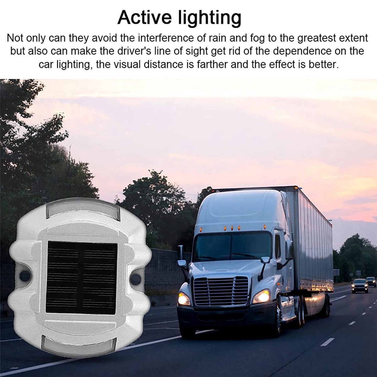 Reusable Solar Road, 2Pcs 6 LED Stud Lights Gro