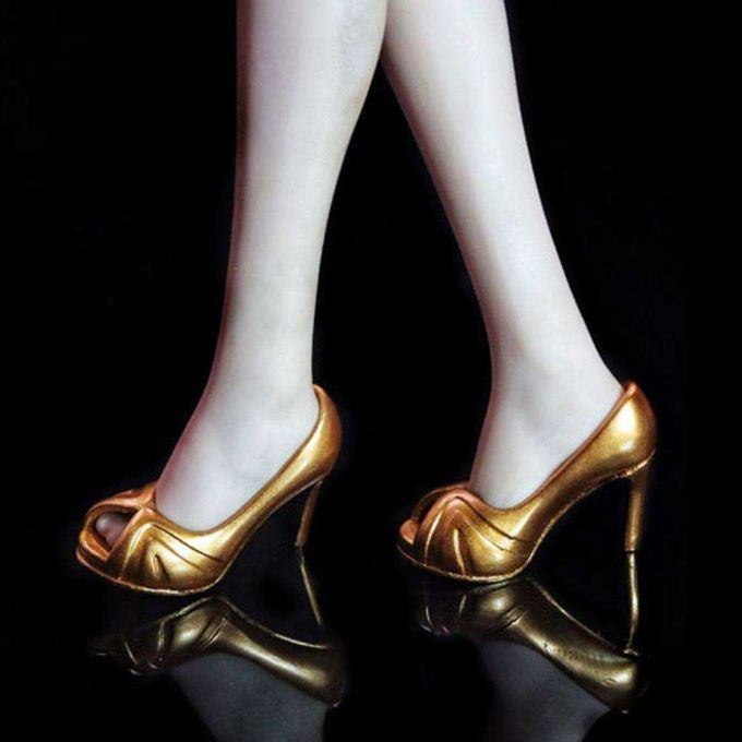 1:6 Womans High Heels Shoes Sandals For 12inch Action Figures Golden