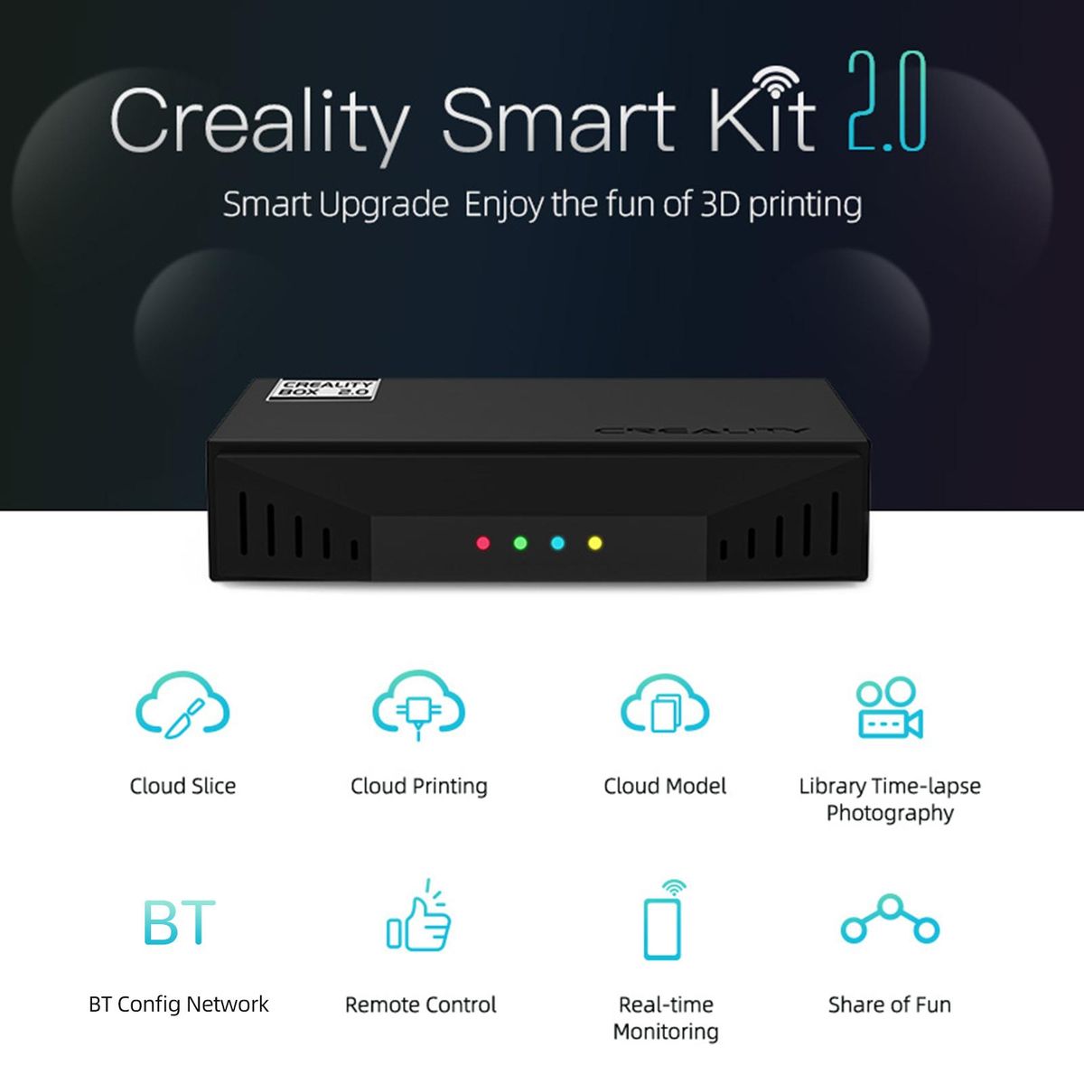 Creality 3D Printer Camera Monitor Smart Kit WiFi Box HD 1080P Real-Time Remote Control Time-lapse Photography for 3D Printing Cloud Slice Cloud Print with APP 8G TF Card Compatible with Most Creality 3D Printers CR-10 Ender-