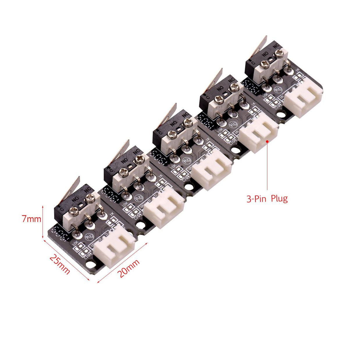 5pcs 3D Printer Parts Endstops Limit Switch 3Pin for CR-10 Series Ender-3 3D Printer
