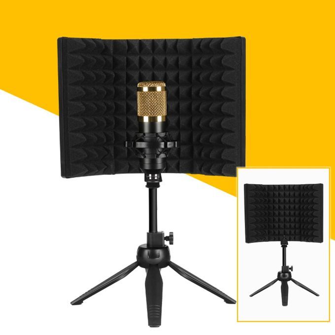 Portable Microphone Isolation Shield Studio Recording With Stand