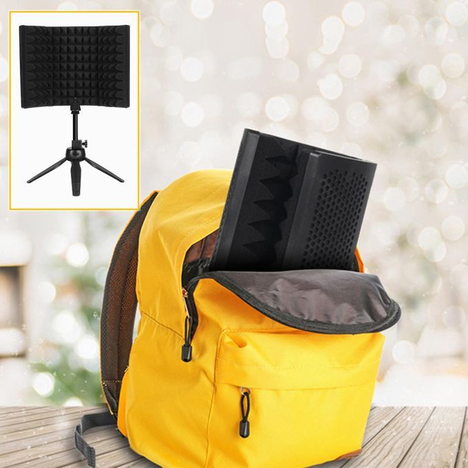 Portable Microphone Isolation Shield Studio Recording With Stand