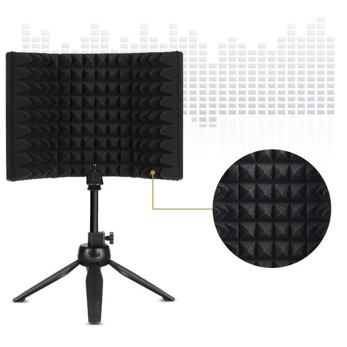 Portable Microphone Isolation Shield Studio Recording With Stand