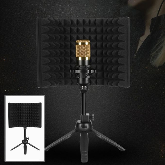 Portable Microphone Isolation Shield Studio Recording With Stand