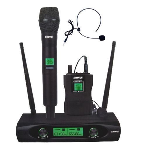 Lapel Body Clip With Head Mic And Handheld, Wireless Microphone - 3in1