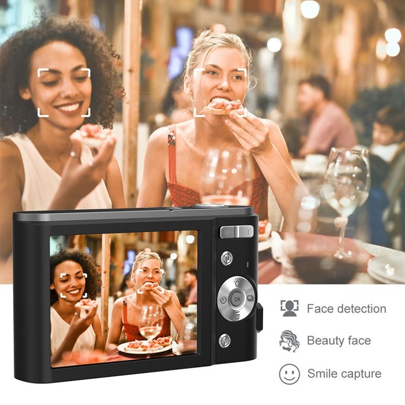 Brand Digital Camera 2.7K HD 44MP Vloing Camera With 16X Digital Zoom,Compact Pocket Camera With Fill Light For Kids Teens Black