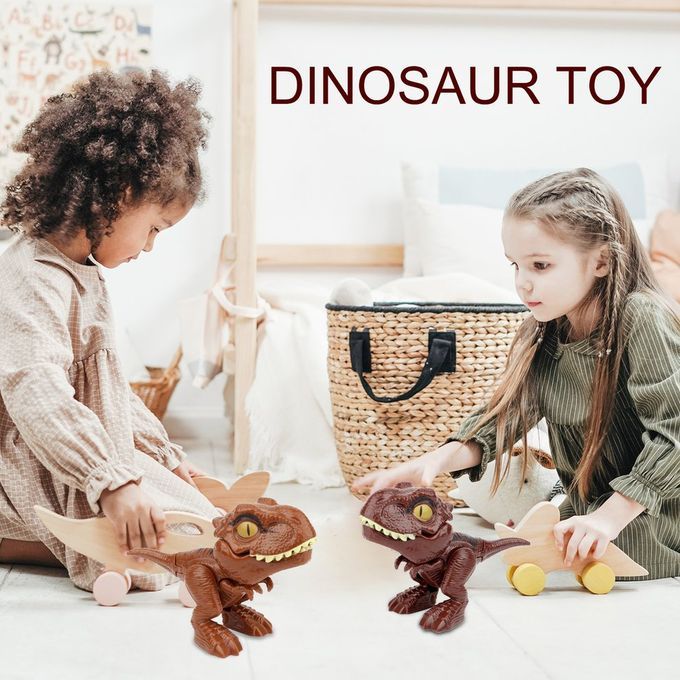 Finger Dinosaur Anime A Tion Figures Toys Funny Dino Eggs Tri Ky Model Toy-brown-9*4*6.5cm
