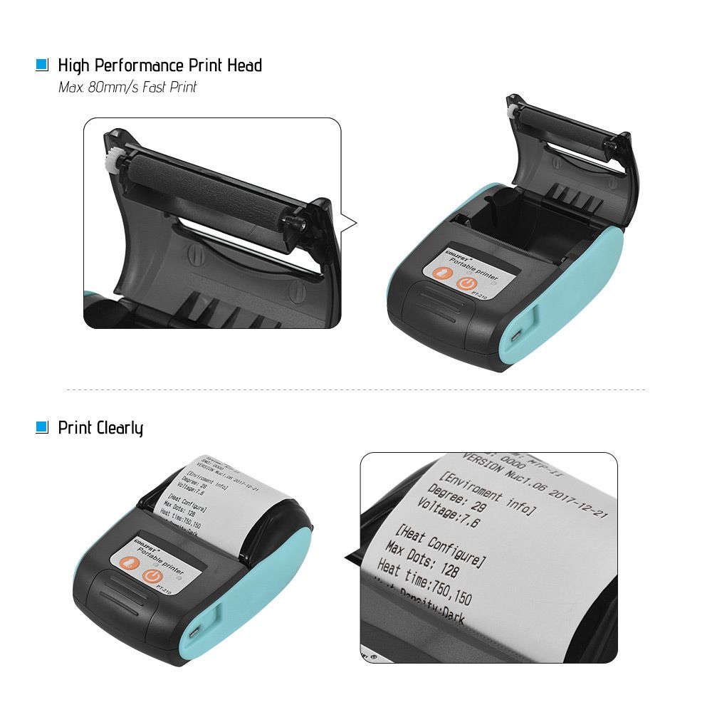 PT-210 Portable Thermal Printer Handheld 58mm