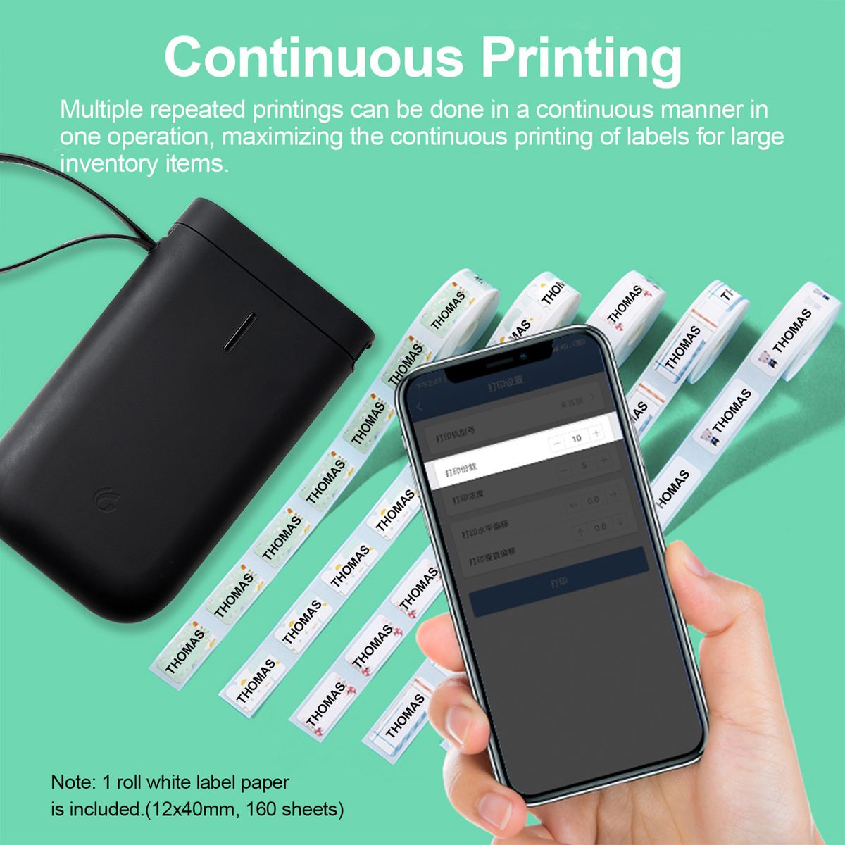 Portable Handheld Thermal Label Printer Wireless BT