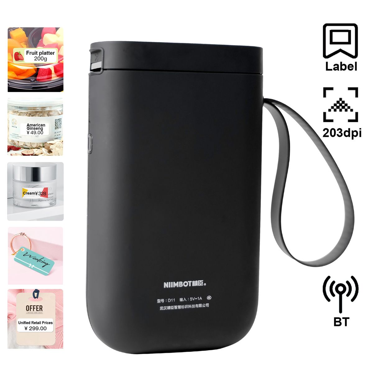 Portable Handheld Thermal Label Printer Wireless BT