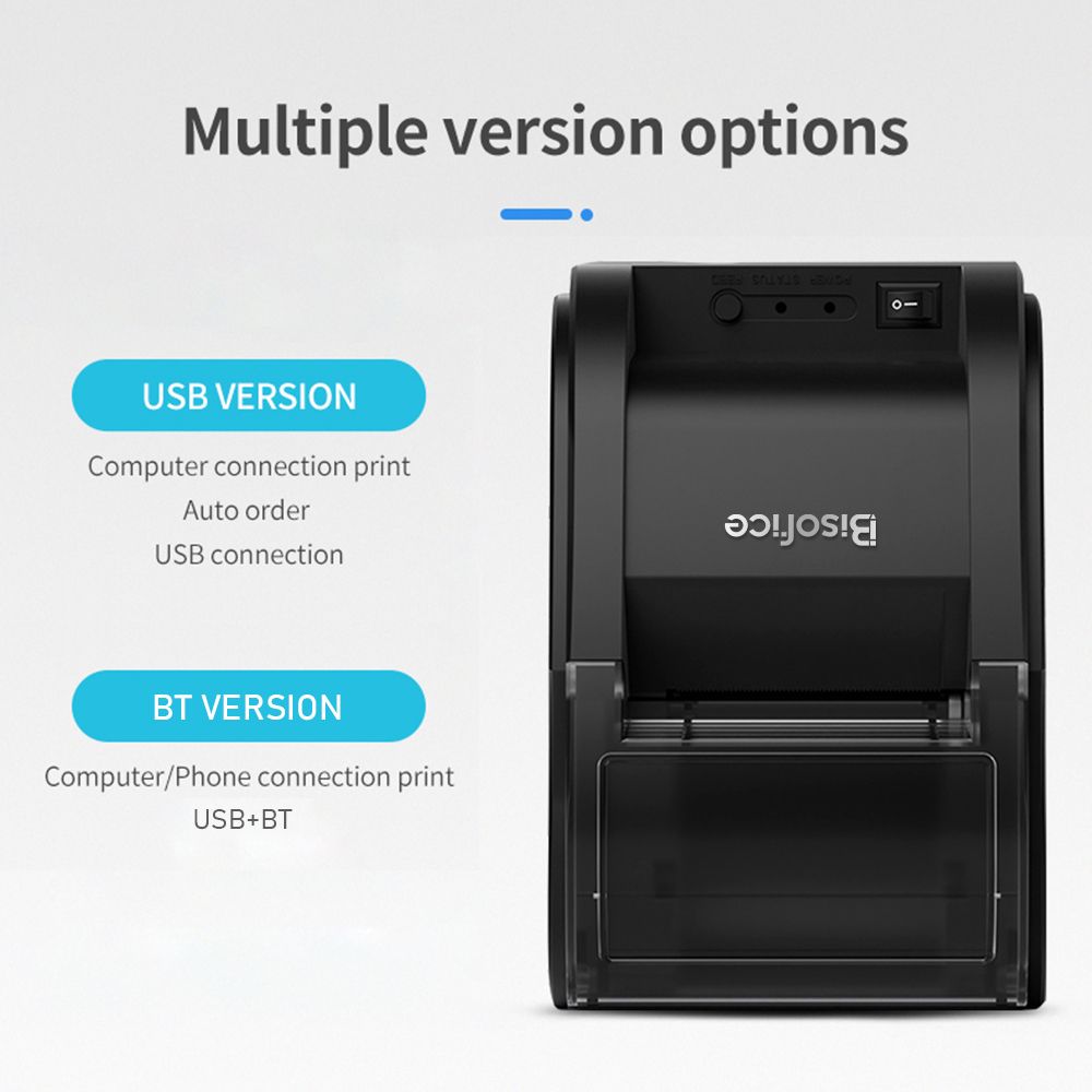 Desktop 58mm Thermal Receipt Printer Wired Barcode