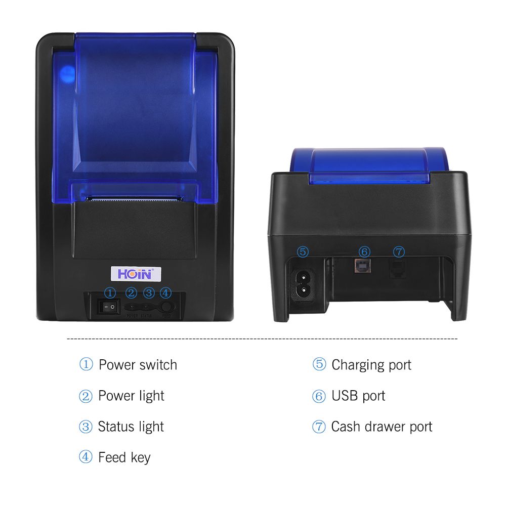 USB Portable 58mm Thermal Receipt Printer Ticket Bill