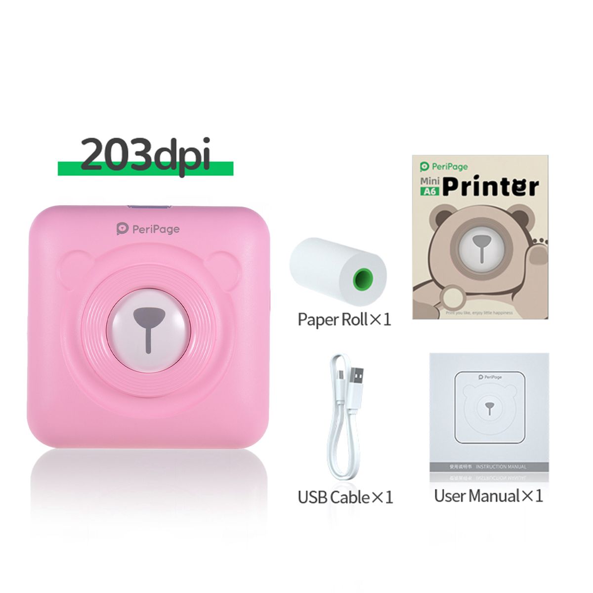 Mini Pocket Wireless BT Thermal Receipt Photo Lable Printer