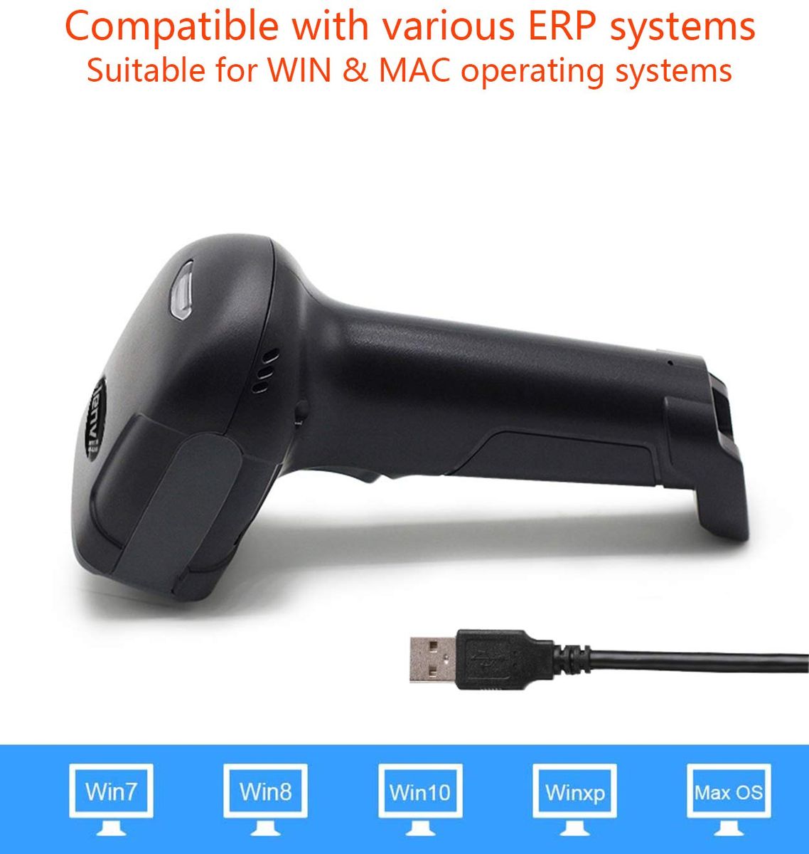 F510 Wired 2D Barcode Scanner Handheld QR Code ScannSupermarketer USB Barcode Reader 1D Barcode Scanner For Shop, Logistics, Library