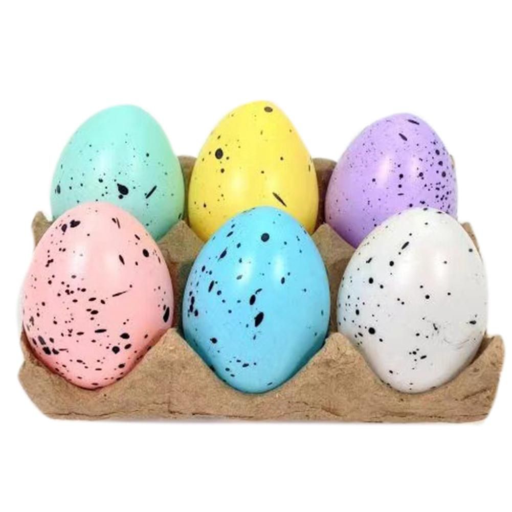 Colorful Spotted Easter Eggs 6-Pack Carton Decorative Clear