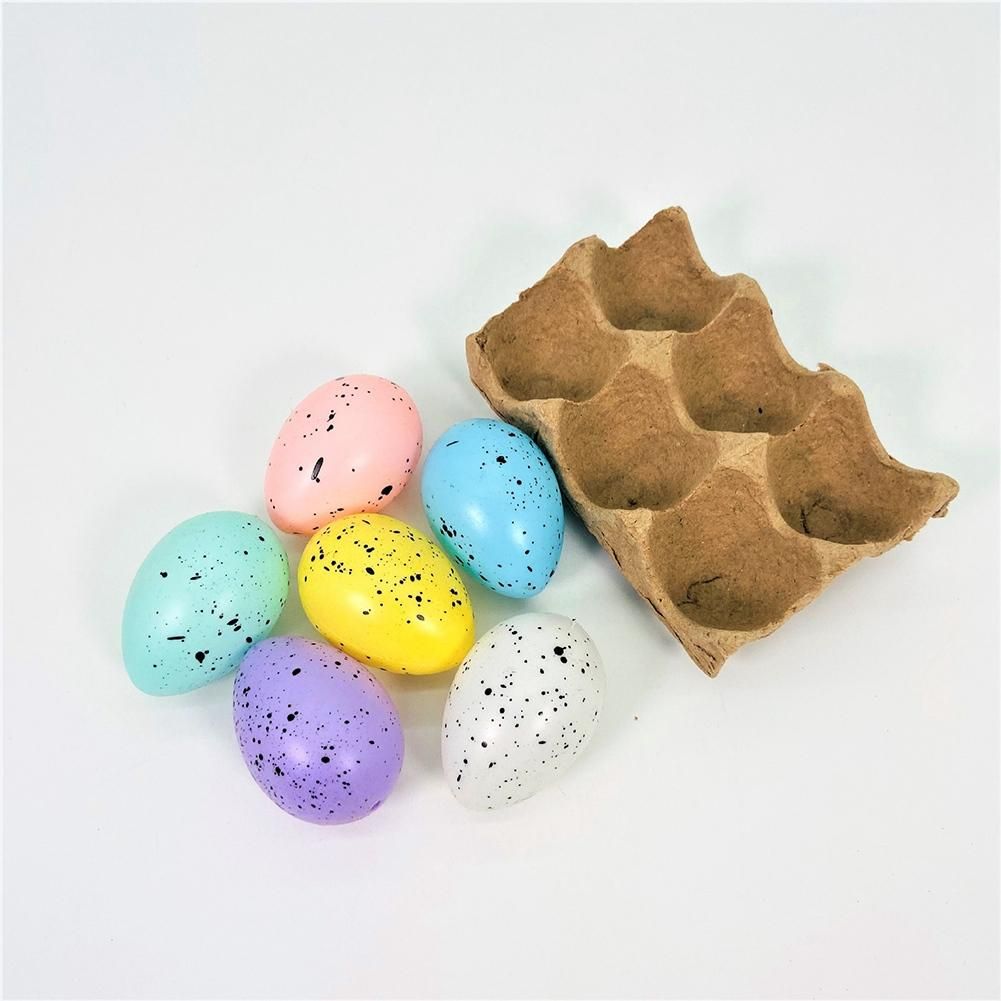 Colorful Spotted Easter Eggs 6-Pack Carton Decorative Clear