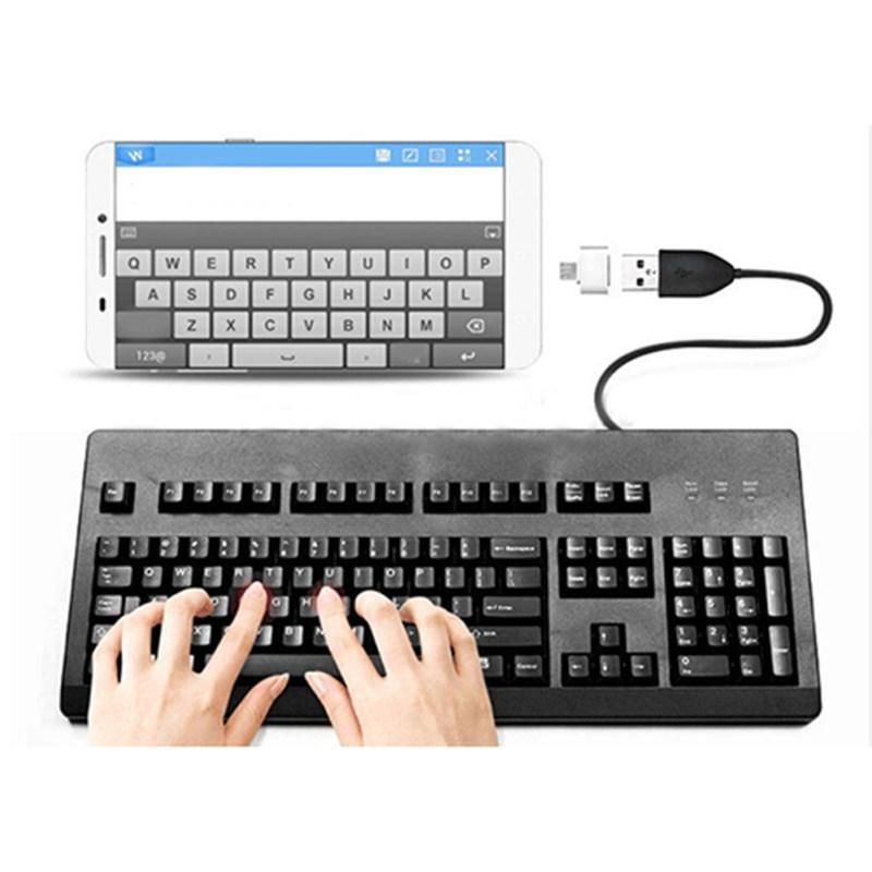 2Pcs Micro USB Male to USB 2.0 Adapter OTG Converter-White