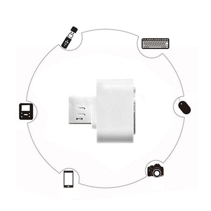 2Pcs Micro USB Male to USB 2.0 Adapter OTG Converter-White