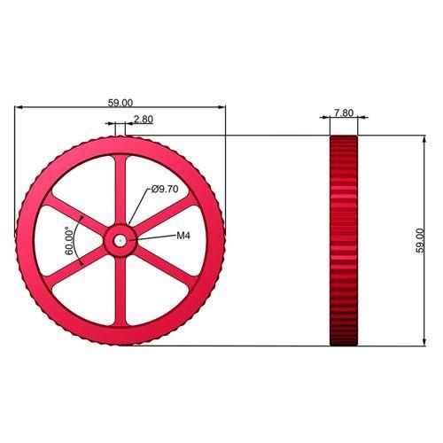 4PCS Red Metal Leveling Large Nut M4 Is Suitable
