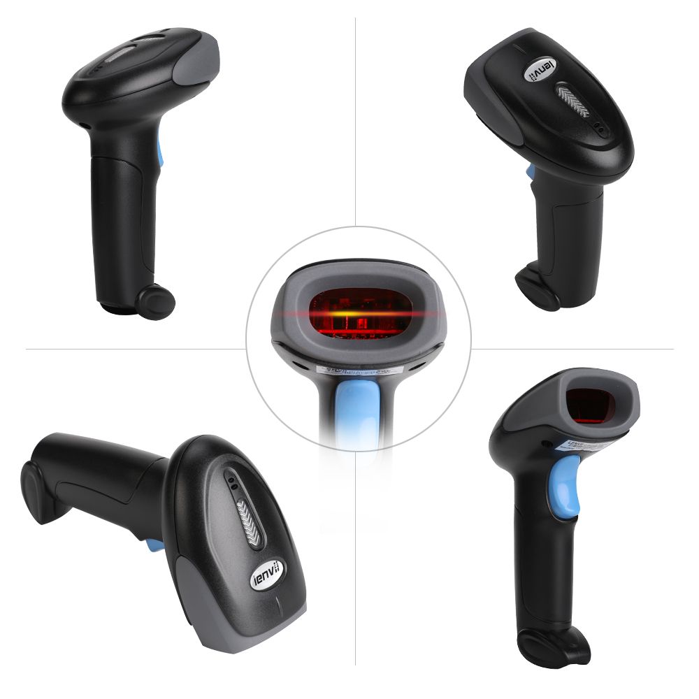 CW100 2.4G Wireless Barcode Scanner 1D Handheld Laser Barcode Reader For Warehouse, Supermarket, Express Storage