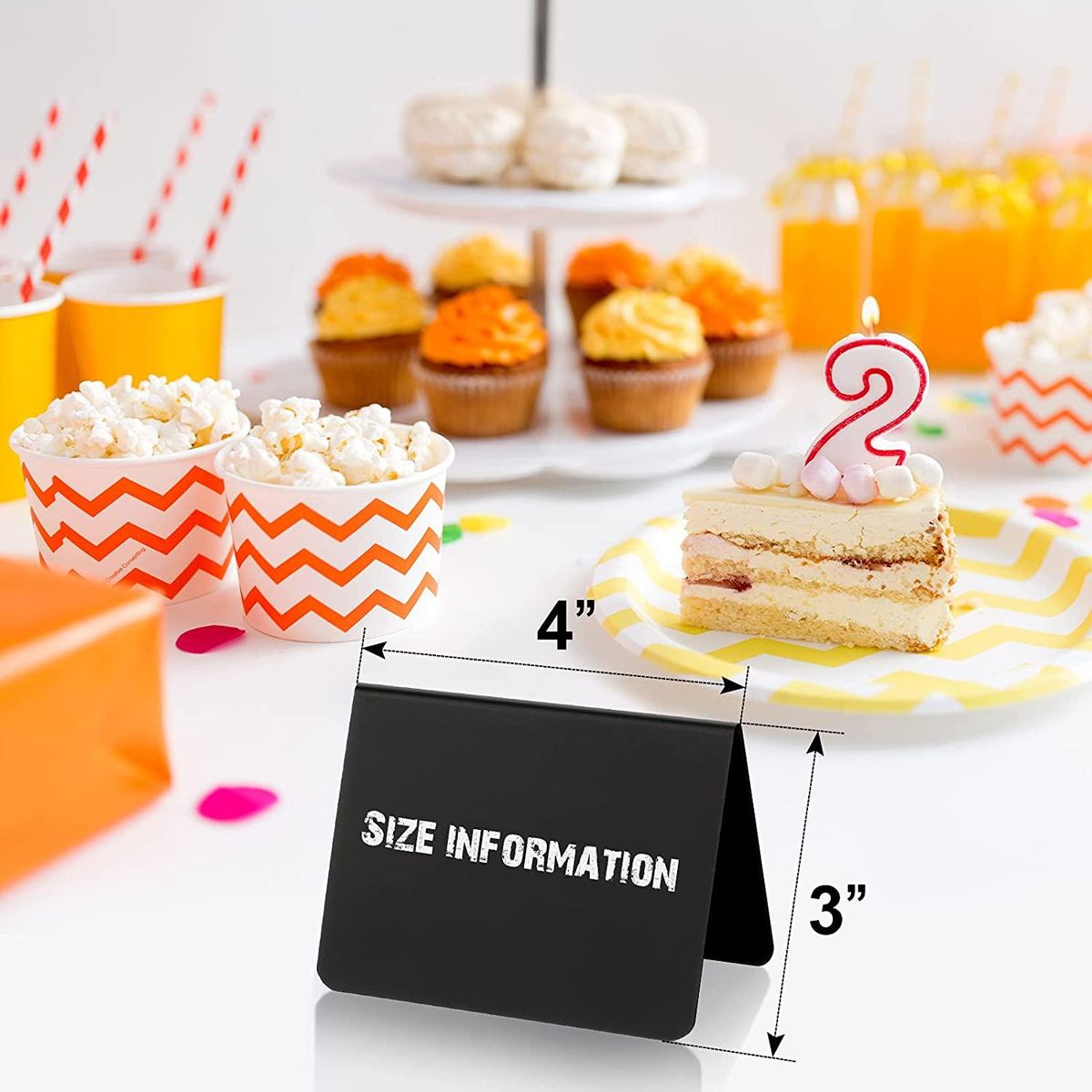 20 Pieces Mini Chalkboard Signs A-Shaped Chalkboard Tables
