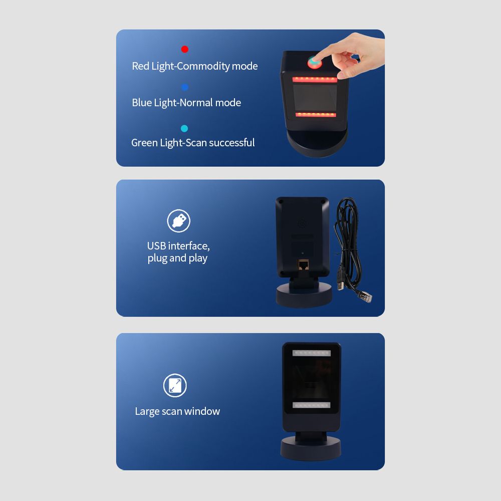 Scanning Platform 1D/2D Barcode Scanner USB Wired Bar Code