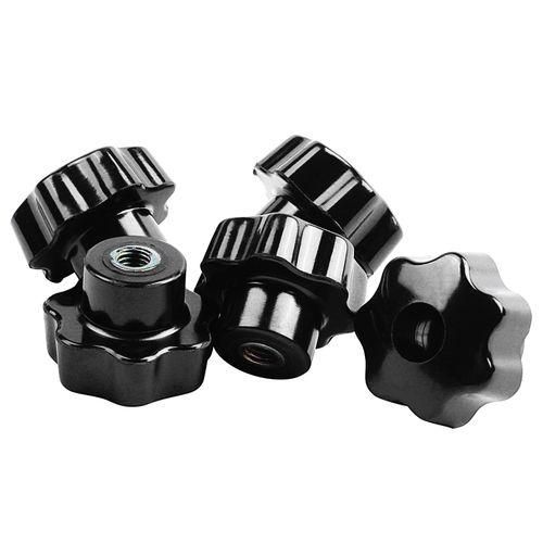 5 Pieces Black Star Grip Knobs, Female Thread