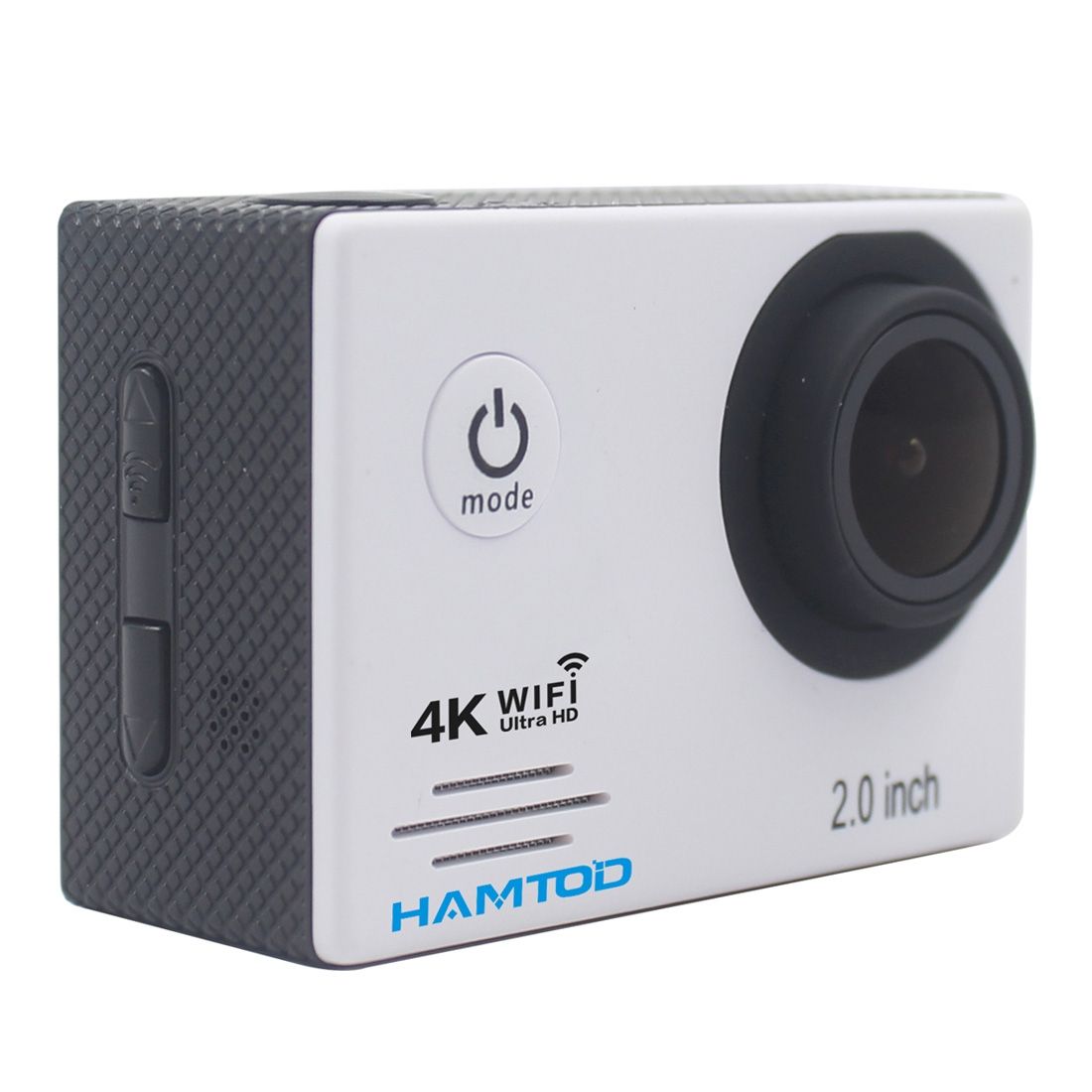 HAMTOD HF60 UHD 4K WiFi 16.0MP Sport Camera With Waterproof Case, Generalplus 4247, 2.0 Inch LCD Screen, 120 Degree Wide Angle Lens, With Simple Accessories(White)