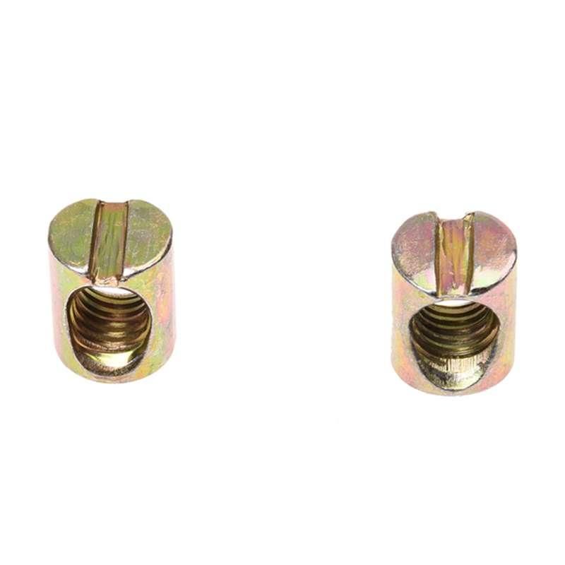10 pcs M8 Barrel Dowel Slotted Furniture Nut for Beds Crib Chairs