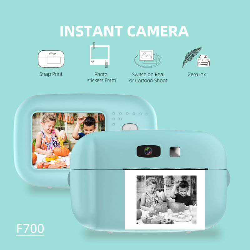Cartoon Instant Photo Printing Kid Print Camera Blue