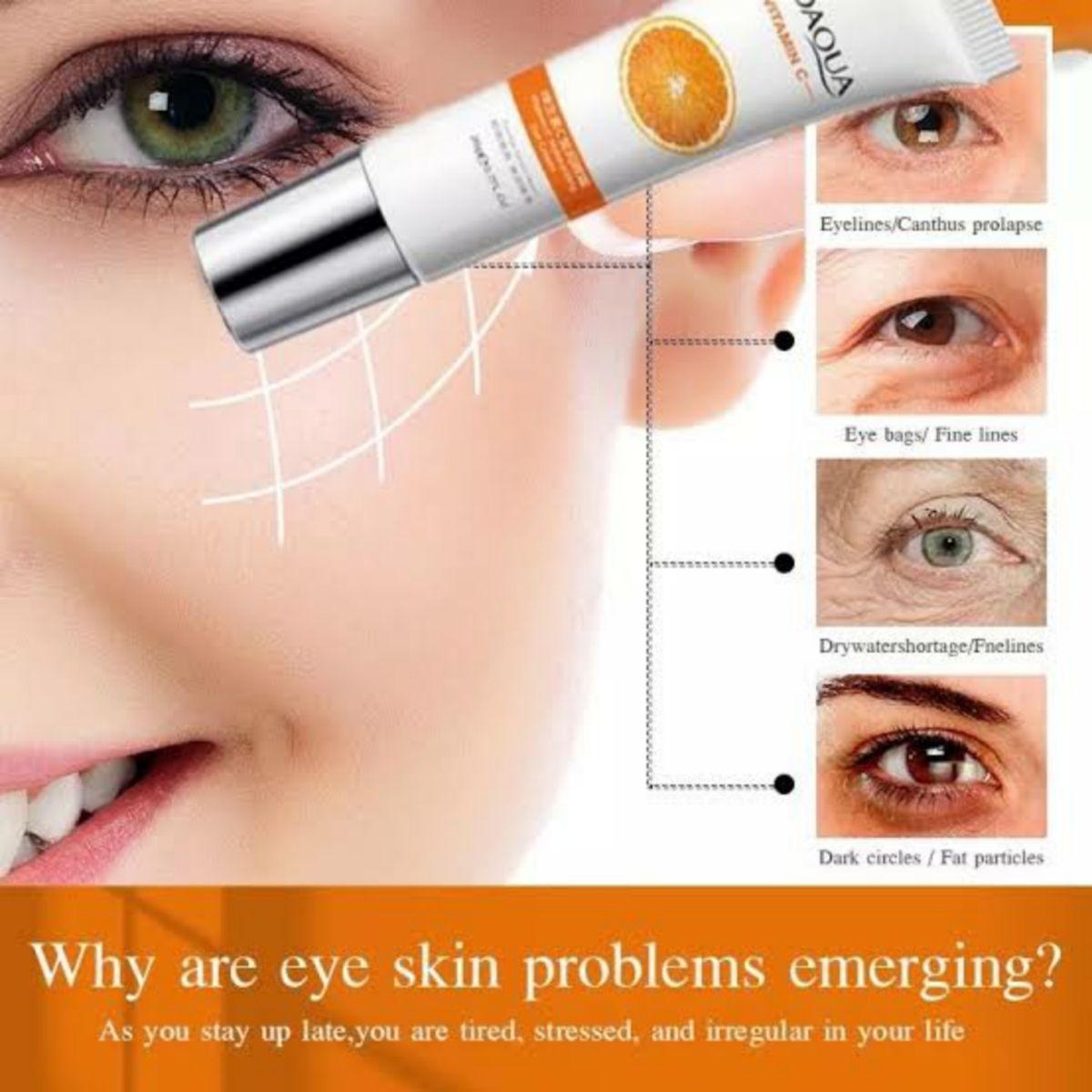 Vitamin C Moisturising Brightening &  Rejuvenation Eye Cream.( Anti Aging &  Dark Circle Eraser)