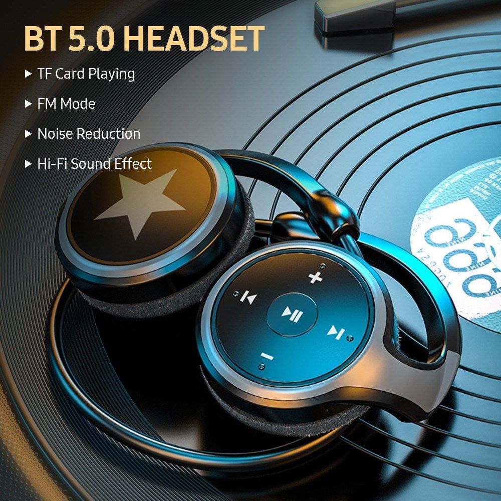 BT 5.0 Headset Lightweight Sports Headphone Support TF Card