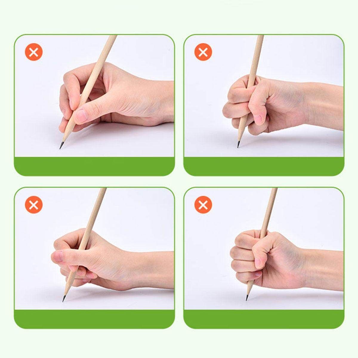 3PCS Children Kid Learning Writing Tool Hold Pencil Pen Aid Grip (Blue, Green, Yellow)