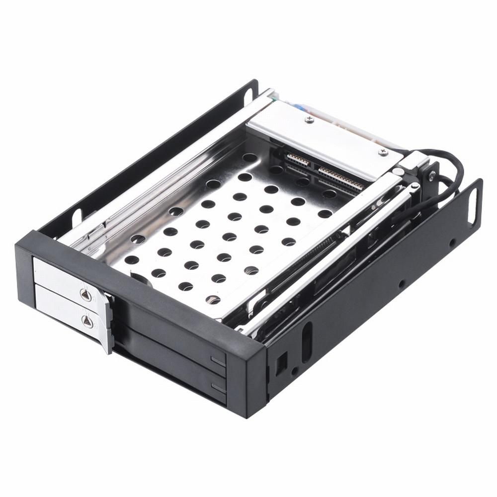 2.5 inch Internal Dual Slot Tool-free Hard Disk Rack Support Two 2.5 inch SATA HDD/SSD Safety Lock Design Support Hot Plug