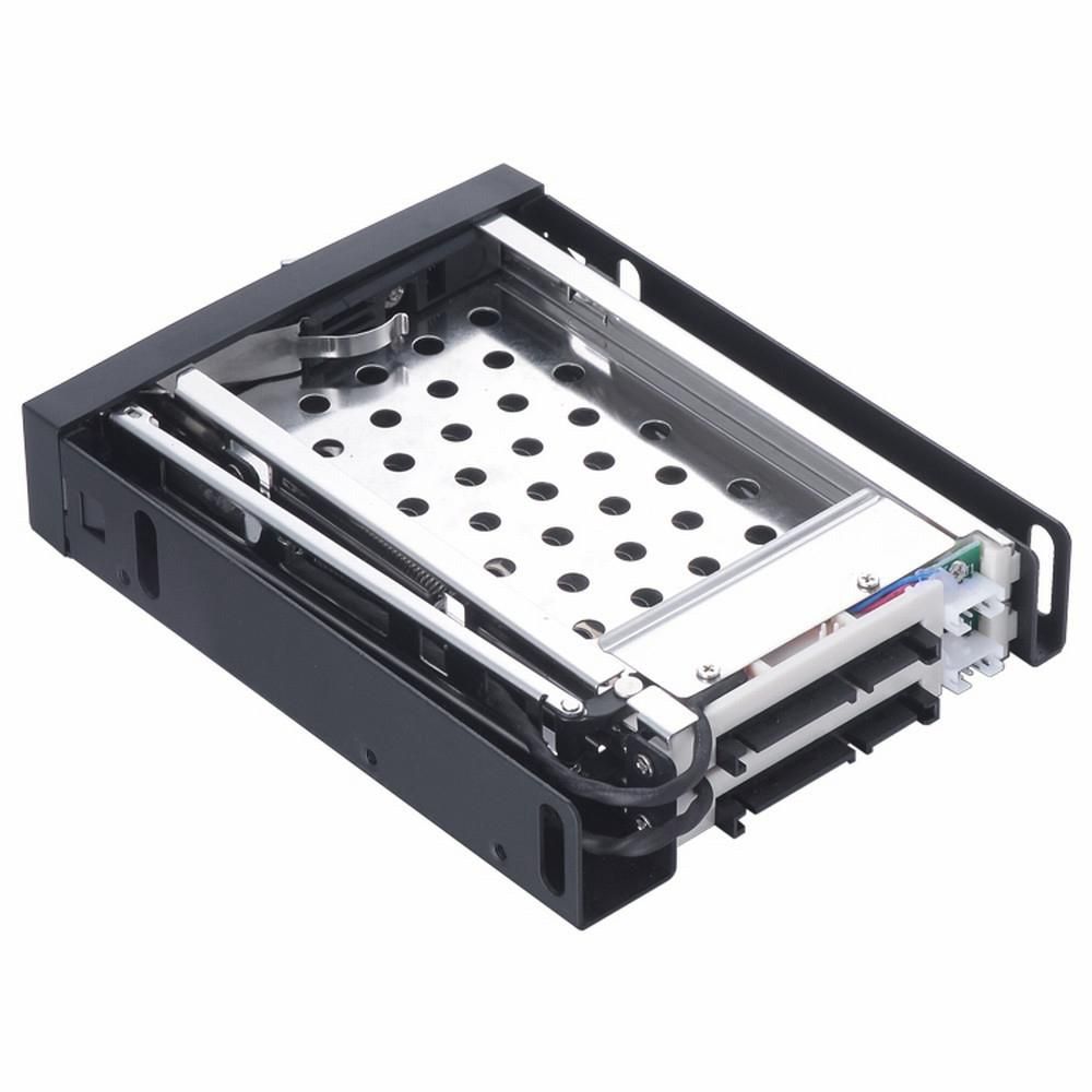 2.5 inch Internal Dual Slot Tool-free Hard Disk Rack Support Two 2.5 inch SATA HDD/SSD Safety Lock Design Support Hot Plug
