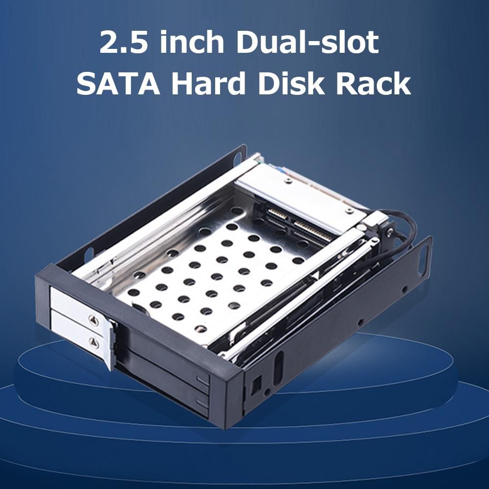 2.5 inch Internal Dual Slot Tool-free Hard Disk Rack Support Two 2.5 inch SATA HDD/SSD Safety Lock Design Support Hot Plug