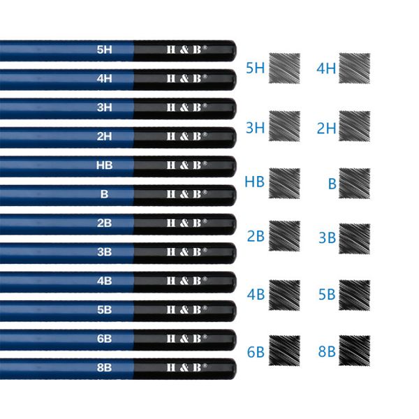 H&B HB-26SSHB 26 Beginner Sketch Wood Pencil Drawing Tool Set Art Set For Student Study