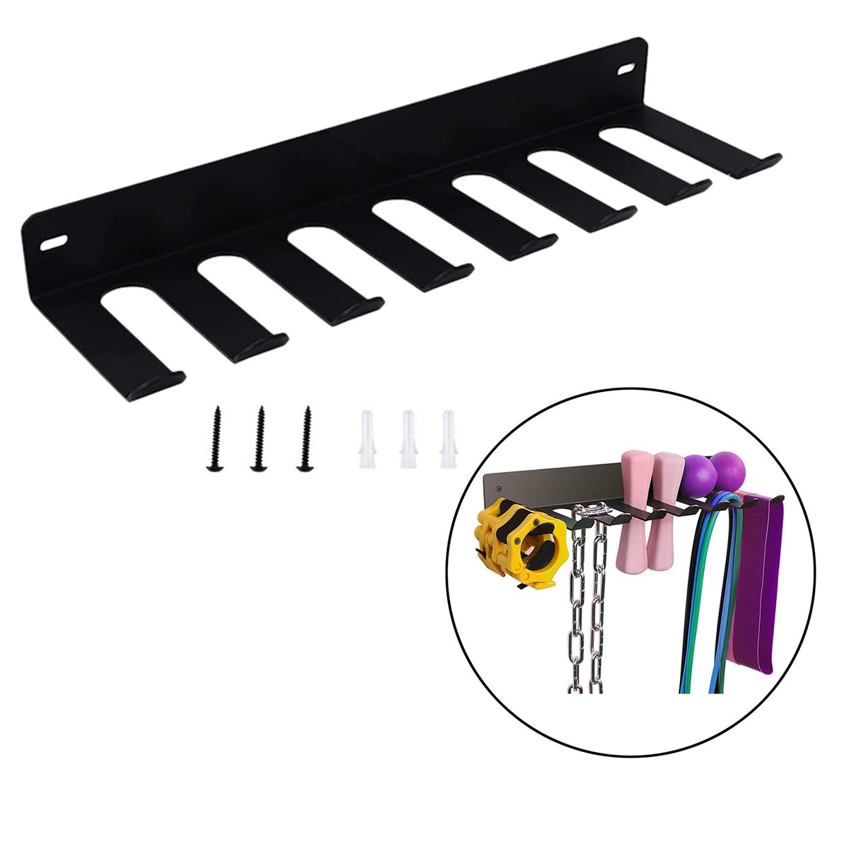 Metal Baseball Bat Vertical Display Rack Wall Mount With 7 Holes 3mm