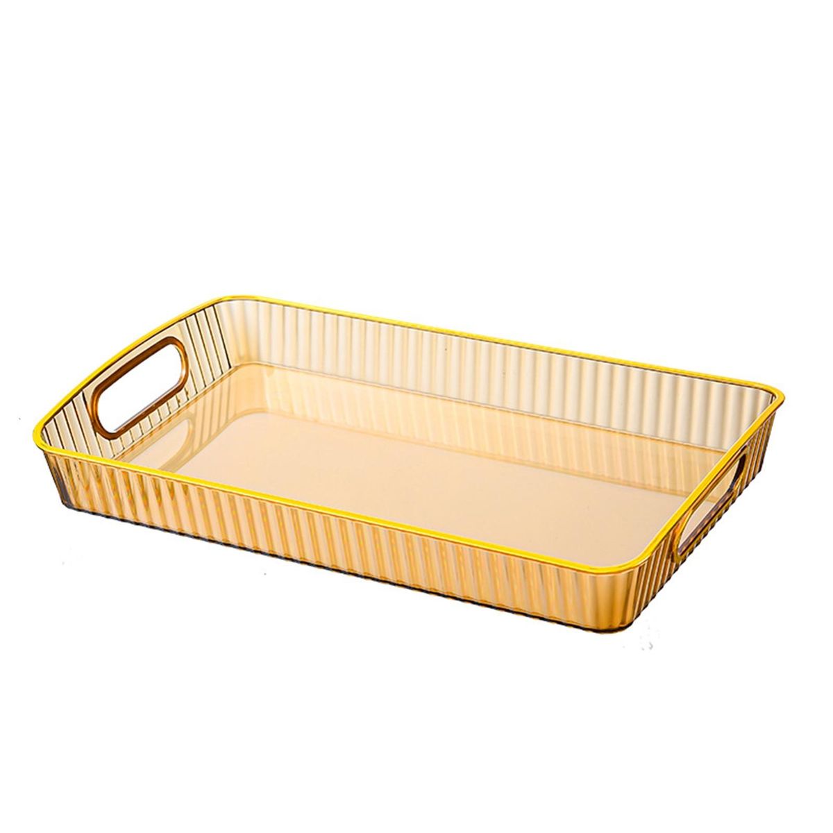 Dessert Table Display Tray Transparent Thickened Serving Tray for Tea Golden