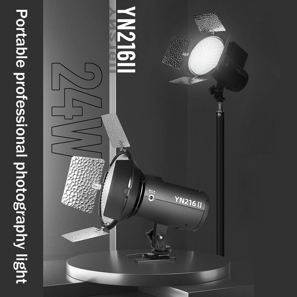 YONGNUO YN216II Bi-Color LED Video Light 24W High Power Photography Light 2700K-9900K Dimmable 332pcs Beads Support Remote Control for Live Streaming Home Studio Comercial Photography
