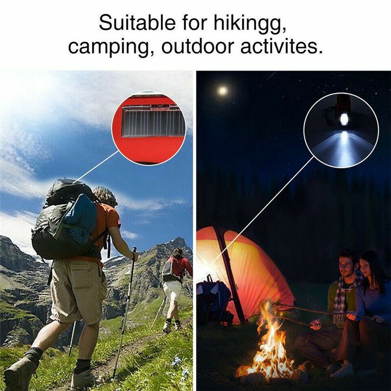 Portable Solar Emergency FM Radio Hand Crank Self Powered AM/FM/NOAA USB Charging With 3 LED Flashlight Outdoor Lighting Camping Hiking Multi-function Red