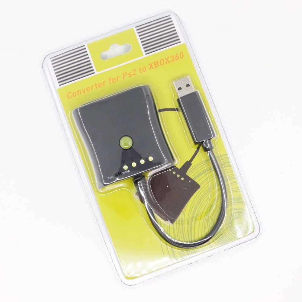 For PS2 Controller Converter Adapter PS2 Gamepad To XBOX360 Controller Converter Racing Wheel Adapter