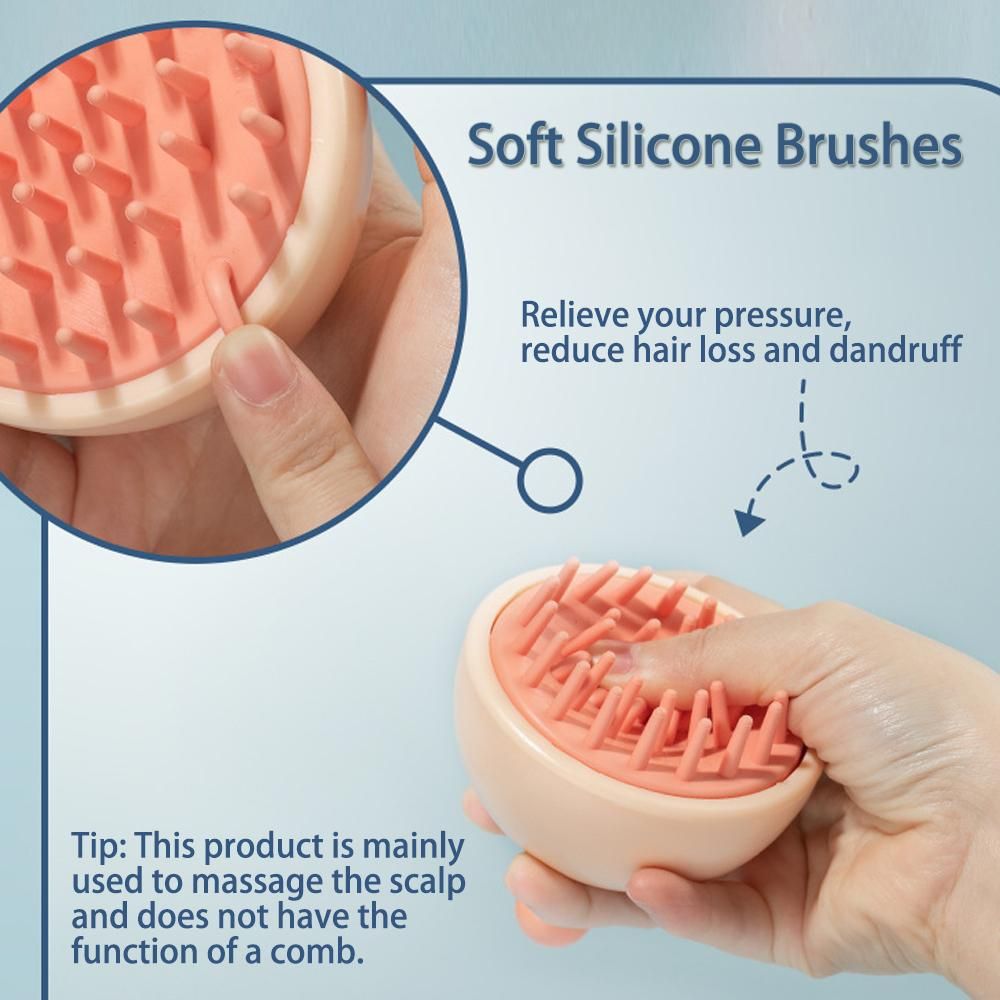 Hair Shampoo Massage Brush, Scalp Care Brush with Soft Silicone Bristles Scalp Massager for Hair Care and Head Relaxation