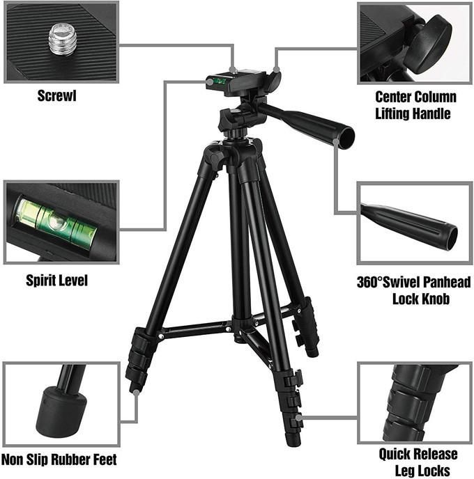 Dimmable LED Beauty Selfie Ring Light, Retractable Tripod and Phone Holder for TikTok Photography, Color Temperature 3000-6000K
