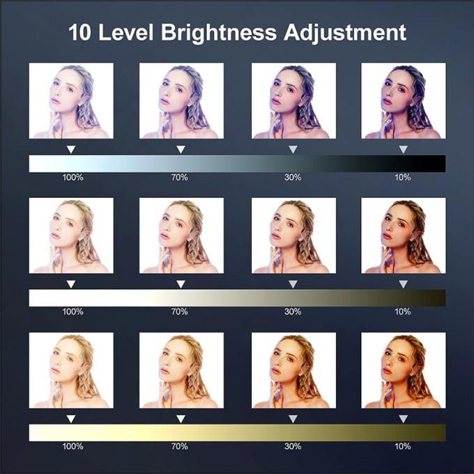 Dimmable LED Beauty Selfie Ring Light, Retractable Tripod and Phone Holder for TikTok Photography, Color Temperature 3000-6000K