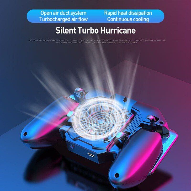 DL88 Phone Cooler Fan Game Controller Grip 6 Finger Trigger Joystick For PUBG Phone Game Controller For Mobile Phone Games