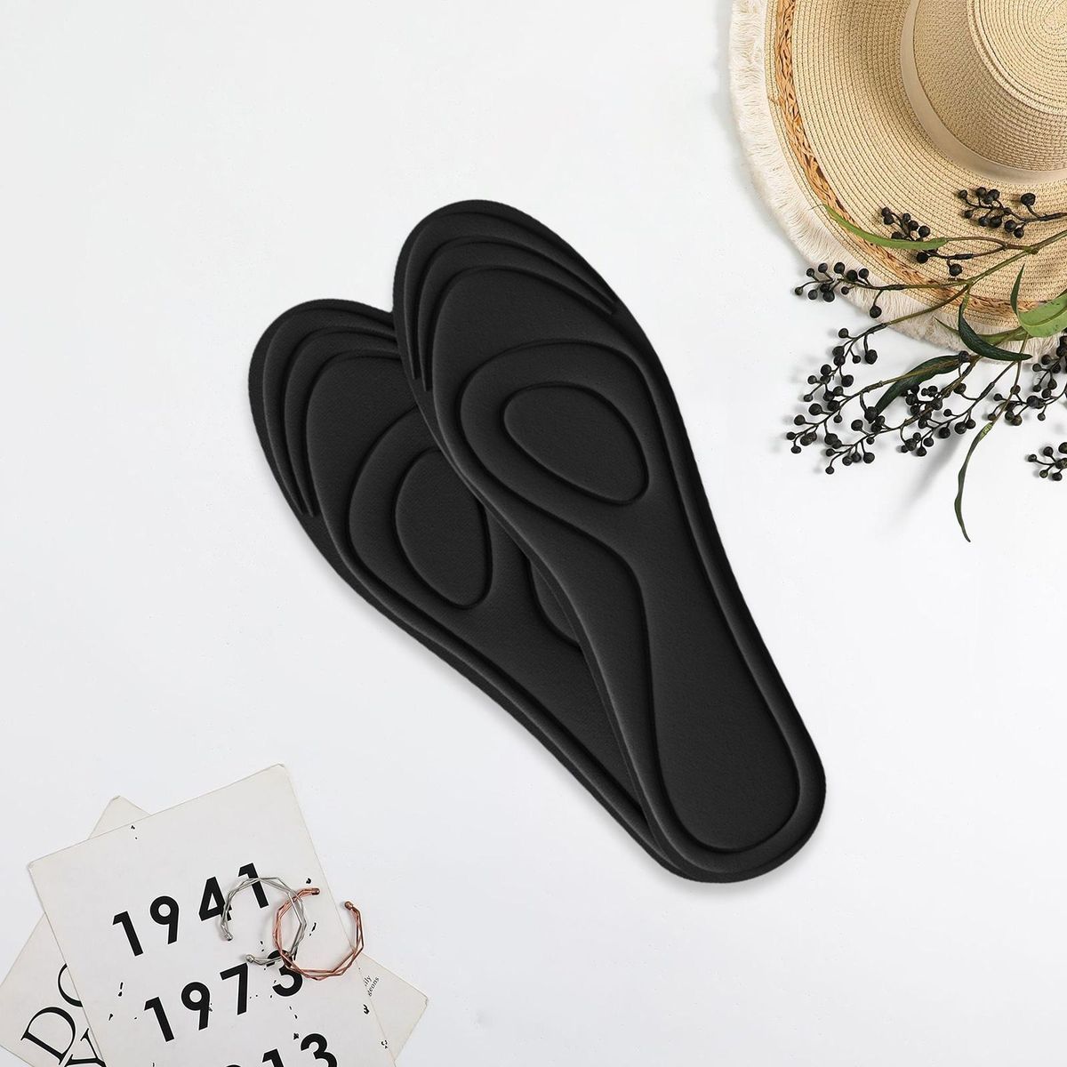 1 Pair Insoles Anti-shock Sport Insoles Black