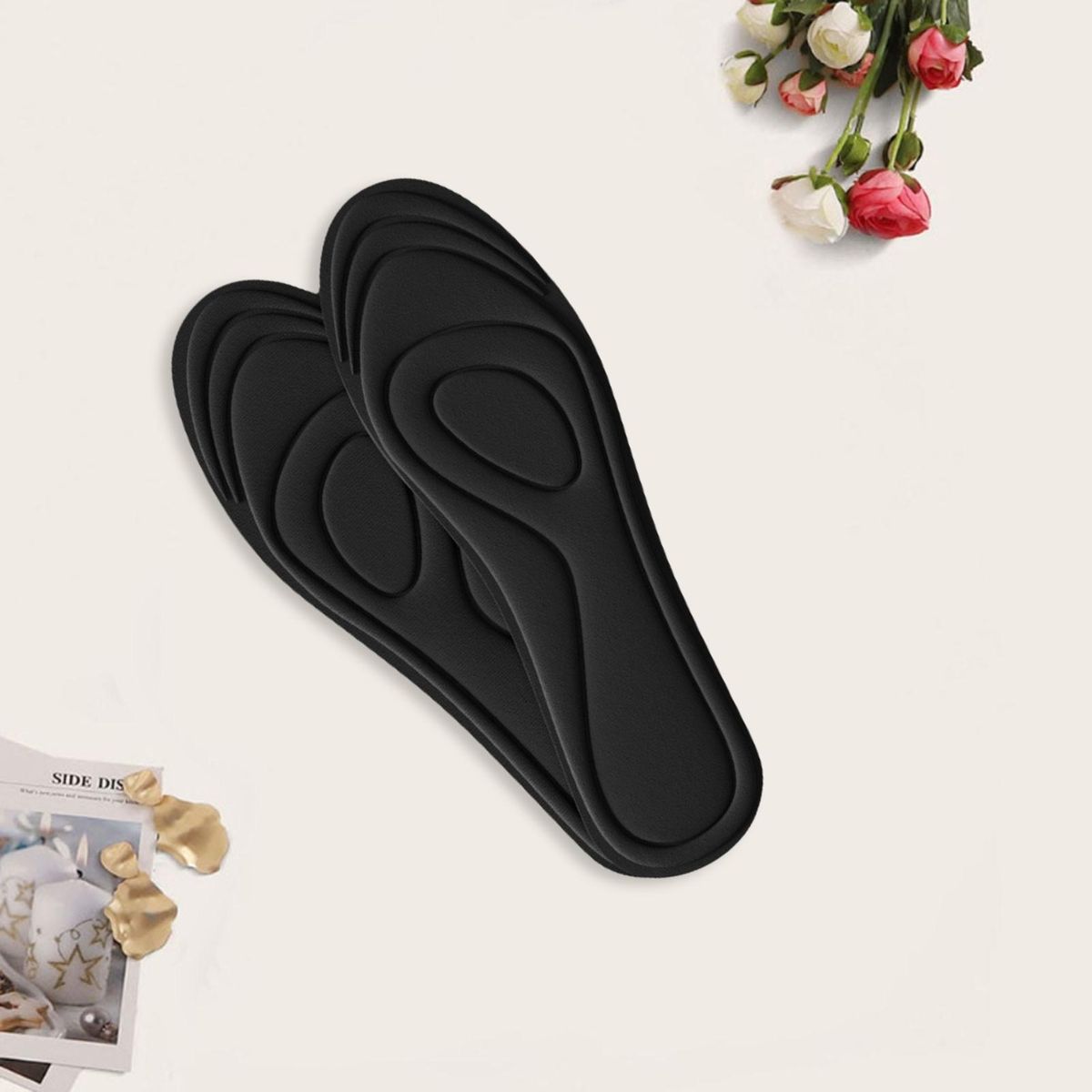 1 Pair Insoles Anti-shock Sport Insoles Black